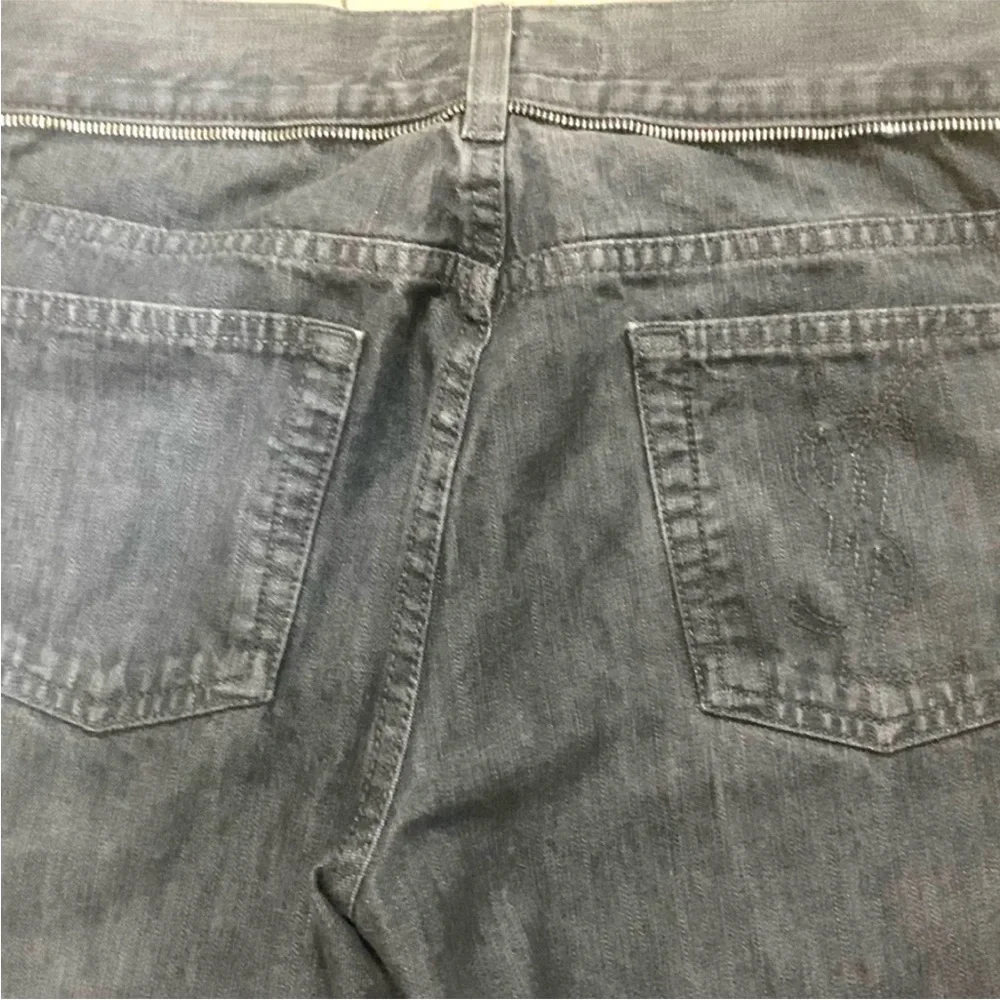 Saint Laurent / Rive Gauche Faded Black Denim Jeans with YSL logo - Picture 10 of 11